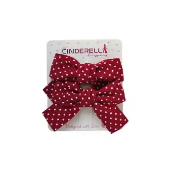 2li Kız Çocuk Fiyonk Pens Toka Seti Kırmızı Tonlu - Kurdele Fiyonklu Klips Saç Tokası Model-5