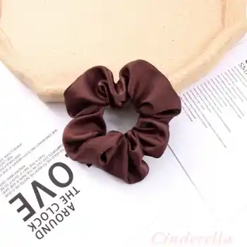 2li Saten Kumaş Kadın Scrunchie Simit Toka Bordo - Uyku için Rahat Yumuşak Lastikli Saç Tokası