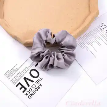 2li Saten Kumaş Kadın Scrunchie Simit Toka Lila - Uyku için Rahat Yumuşak Lastikli Saç Tokası