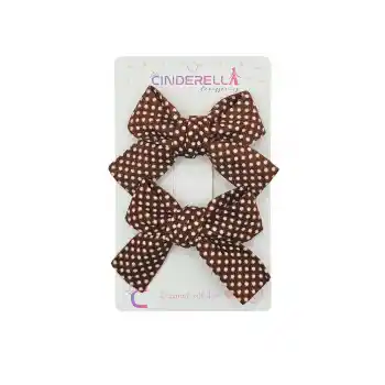 2li Soft Bej Kahve Tonlu Kız Çocuk Fiyonk Toka Seti - Tarz Fiyonklu Kurdele Pens Bebek Saç Tokası