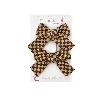 2li Soft Bej Kahve Tonlu Kız Çocuk Fiyonk Toka Seti - Tarz Fiyonklu Kurdele Pens Bebek Saç Tokası