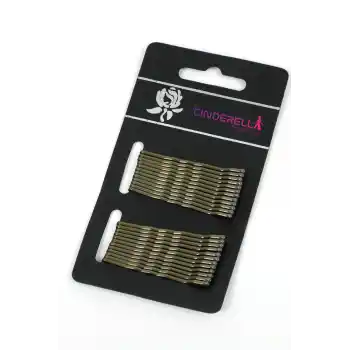 24lü Mat Gold Sarı Renk Tel Toka 5cm - Yumuşak Uçlu Acıtmaz Renkli Kadın Tel Saç Tokası