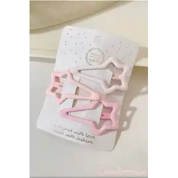 3lü Büyük Mat Soft Pembe Renkli Kayan Yıldız Çıt Çıt Toka Seti 5.2 cm - Çocuk Çıtçıt Yan Saç Tokası