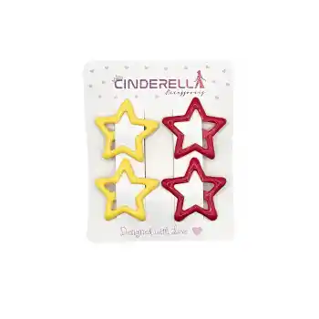 4lü Gs Sarı Kırmızı Taraftar Tokası 3.2cm Metal - Yıldızlı Çıtçıt Saç Tokası Çıt Çıt Çocuk Toka