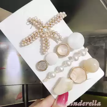 4lü İncili Yıldızlı Toka Seti - Yeni Sezon Lüks Toka Seti