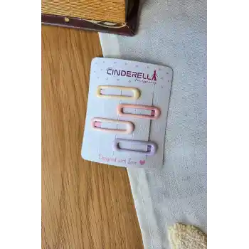 4lü Parlak Soft Renkli Oval Model Çıtçıtlı Toka Seti 4cm - Kız Çocuk Bebek Çıt Çıt Yan Saç Tokası