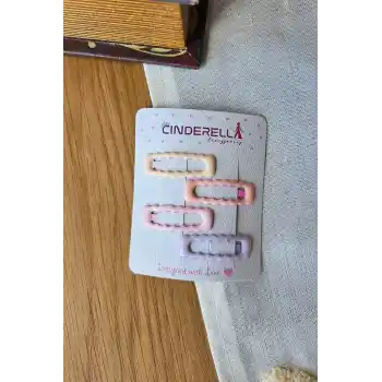 4lü Parlak Soft Renkli Tırtıklı Model Çıtçıtlı Toka Seti 4cm - Kız Çocuk Bebek Çıt Çıt Saç Tokası