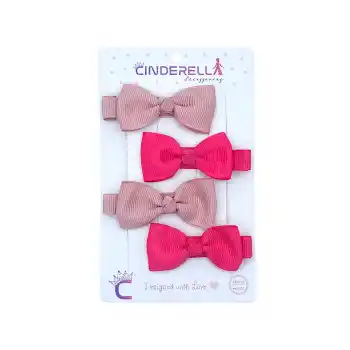 4lü Tamamen Astarlı Fiyonk Model Yumuşak Bebek Saç Tokası - Renkli Kurdele Fiyonklu Pens Toka Seti