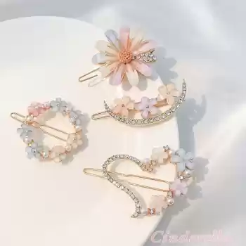 4lü Yeni Sezon Taşlı Klips Toka Seti - Lüks Modern Toka Seti