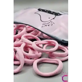 50li Günlük Kullanım Dayanıklı Kadın Lastik Toka Seti Pembe 4cm - Kadın Yumuşak Lastikli Saç Tokası