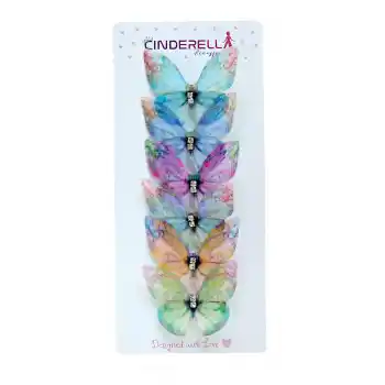 6lı Zarif Hareketli Kelebek Kız Çocuk Toka Seti Renkli - Küçük Kelebekli Toka Şık Taşlı Saç Tokası