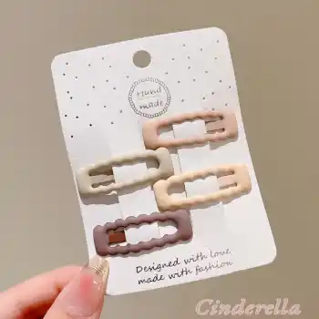 Dikdörtgen Model Mat Soft Renkli Çıtçıt Toka Seti - Çıt Çıt Saç Tokası - Kız Bebek Çıtçıtlı Yan Toka