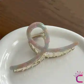 Fiyonk Hologram Soft Renk Tasarım Asetat Kemik Mandal Toka 11.5cm - Kadın Mandallı Saç Topuz Tokası