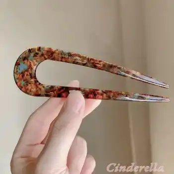 France Handmade Topuz Tokası 13cm - Lüks Kemik Saç Topuz Çubuğu - Yeni Sezon Çubuk Toka (Model-2)