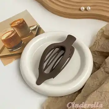 Fransız Stil Balık Sırtı Kadın Saç Topuz Tokası Kahve - Güçlü Tutan Kavisli Klips Pens Toka