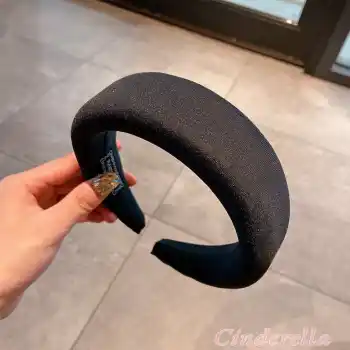 Handmade Yumuşak Dolgulu Esnek Kadın Taç - Siyah Saç Tacı