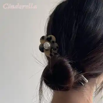 İncili Çöl Desenli France-Handmade Lüks Kemik Topuz Tokası - Çubuk Saç Topuz Tokası