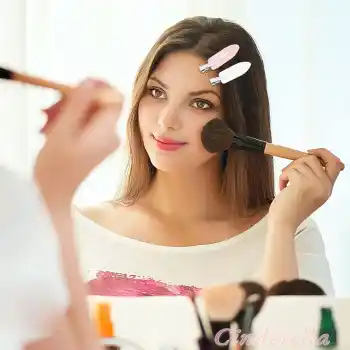 İz Yapmayan 2li Saç Makyaj Cilt Bakımı Klips Toka Seti Beyaz Pembe - Kadın Kuaför Pens Saç Tokası