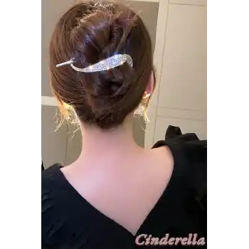 Kadın Kristal Taşlı Gold Klips Toka - Lüks Yeni Sezon Kıstırmalı Topuz Saç Tokası