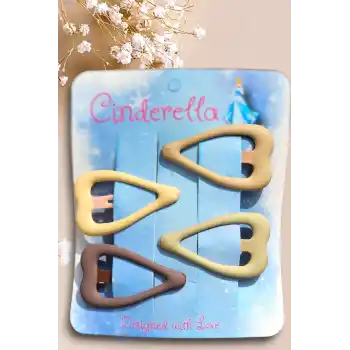 Kalpli Model Çıtçıt Toka Seti - Mat Soft Renkli Çıt Çıt Saç Tokası - Kız Çocuk Çıtçıtlı Yan Toka