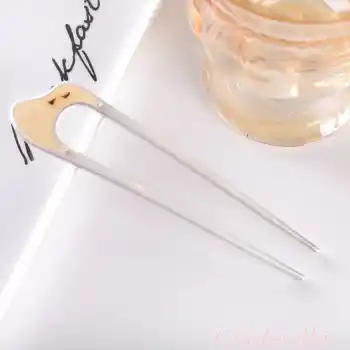 Kıvrımlı Metal Topuz Tokası Model-8 - Çubuk Saç Tokası - Saç Çubuğu