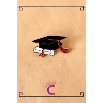 Mezuniyet Kepi Diploma Tasarım Yaka Rozeti Broş - Arkadaşa Hediyelik Mezuniyet Elbisesi Yaka İğnesi