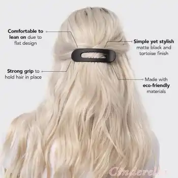 Modern Kadın Timsah Model Büyük Pens Saç Tokası Siyah - Yeni Trend Güçlü Sıkı Tutan Topuz Toka