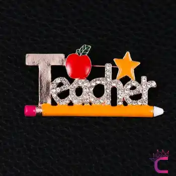 Öğretmen Teacher Tasarım Broş - Hediyelik Öğretmenler Günü Ceket Yaka İğnesi Broşu