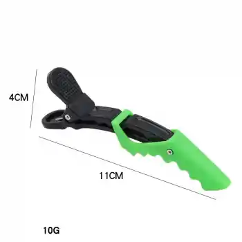 2li Profesyonel Timsah Saç Pensi Yeşil Renk - Dragon Kuaför Tokası Makyaj Fön Dalga Saç Tutucu