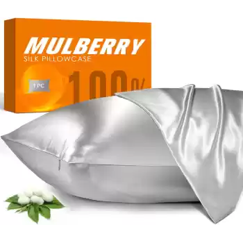 Sertifikalı %100 Saf İpek Yastık Kılıfı Gümüş Gri 50x70cm - Kadın Saç Güzellik Bakımı İpek Kılıf