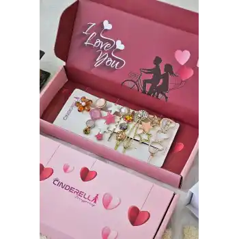 Sevgiliye Özel Kutulu Hediyelik Toka Seti - Kadına Kız Arkadaşa Yılbaşı Sevgililer Günü Hediyesi