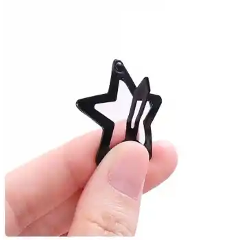 Siyah Yıldız Çıt Çıt Toka Y2k Star Style