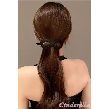 Sonsuz Şekilli Kadın Bahar Saç Tokası Siyah - Sade ve Şık Klipsli Saç Topuz Tokası