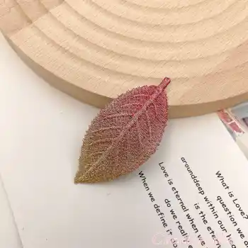 Yaprak Dökümü Tasarım Kumaş Dokulu Çıtçıt Saç Tokası - Yeni Sezon Yan Saç Çıt Çıt Klips Toka Model-1