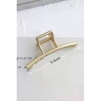 Yay Model Kadın Gold Metal Mandal Toka - Orta Boy Sıkı Toplayan Lüks Mandal Saç Tokası