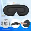 %100 Işık Engelleyen 3d Face Design Uyku Maskesi Siyah - Ayarlı Dolgulu Nefes Alabilen Göz Bandı