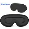 %100 Işık Engelleyen 3d Face Design Uyku Maskesi Siyah - Ayarlı Dolgulu Nefes Alabilen Göz Bandı