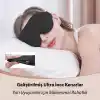 %100 Işık Engelleyen Trend 3D Uyku Maskesi Siyah - Ayarlı Yumuşak Dolgulu Nefes Alabilen Göz Bandı