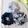 %100 Mulberry Saf İpek Saç Tokası 3.5cm - Saçı Acıtmayan Yumuşak Scrunchie Saç Lastiği Toka Model-6
