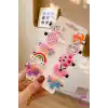 10lu Bulut Gökkuşağı Unicorn Tavşan Kelebek Kız Çocuk Pens Toka Seti - Sevimli Bebek Saç Tokası