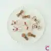 10lu Şık Bej Tonlu Fiyonklu Kurdeleli Kız Bebek Yumuşak Pens Toka Seti - Çocuk Klipsli Saç Tokası
