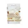 10lu Smile Love Kız Çocuk Pens Toka Seti Bej Beyaz - Çiçekli Ayıcıklı Peluş Örgü Çıtçıt Saç Tokası