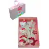 11li Hediyelik Kutulu Hello Kitty Toka Seti Kırmızı- Kız Çocuk Bebek Saç Tokası Doğum Günü Hediyesi