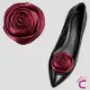 2 adet Çıkarılabilir Kırmızı Gül Tasarım Kadın Topuklu Ayakkabı Tokası - Aplike Babet Ayakkabı Süsü