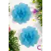 2li Chiffon Flower Kız Çocuk Toka Seti Açık Mavi - Çiçekli Bebek Çocuk Saç Tokası Klips Pens Toka