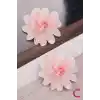 2li Chiffon Flower Kız Çocuk Toka Seti Açık Pembe - Çiçekli Bebek Çocuk Saç Tokası Klips Pens Toka