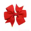 2li Çocuk Saten Fiyonk Toka Seti Kırmızı - 23 Nisan Kurdele Fiyonklu Klips Pens Saç Tokası