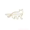 2li Kedi Figürlü Klipsli Metal Saç Tokası Gold - Sade Ve Şık Kıstırmalı Saç Toka