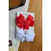 2li Kırmızı Beyaz Kurdele Fiyonk Pens Çocuk Toka 8 cm - 23 Nisan 29 Ekim Cumhuriyet Bayramı Tokası