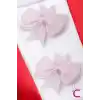 2li Kız Çocuk Grogren Saten Fiyonk Toka Seti Açık Pembe - Fiyonklu Kurdele Klips Pens Saç Tokası